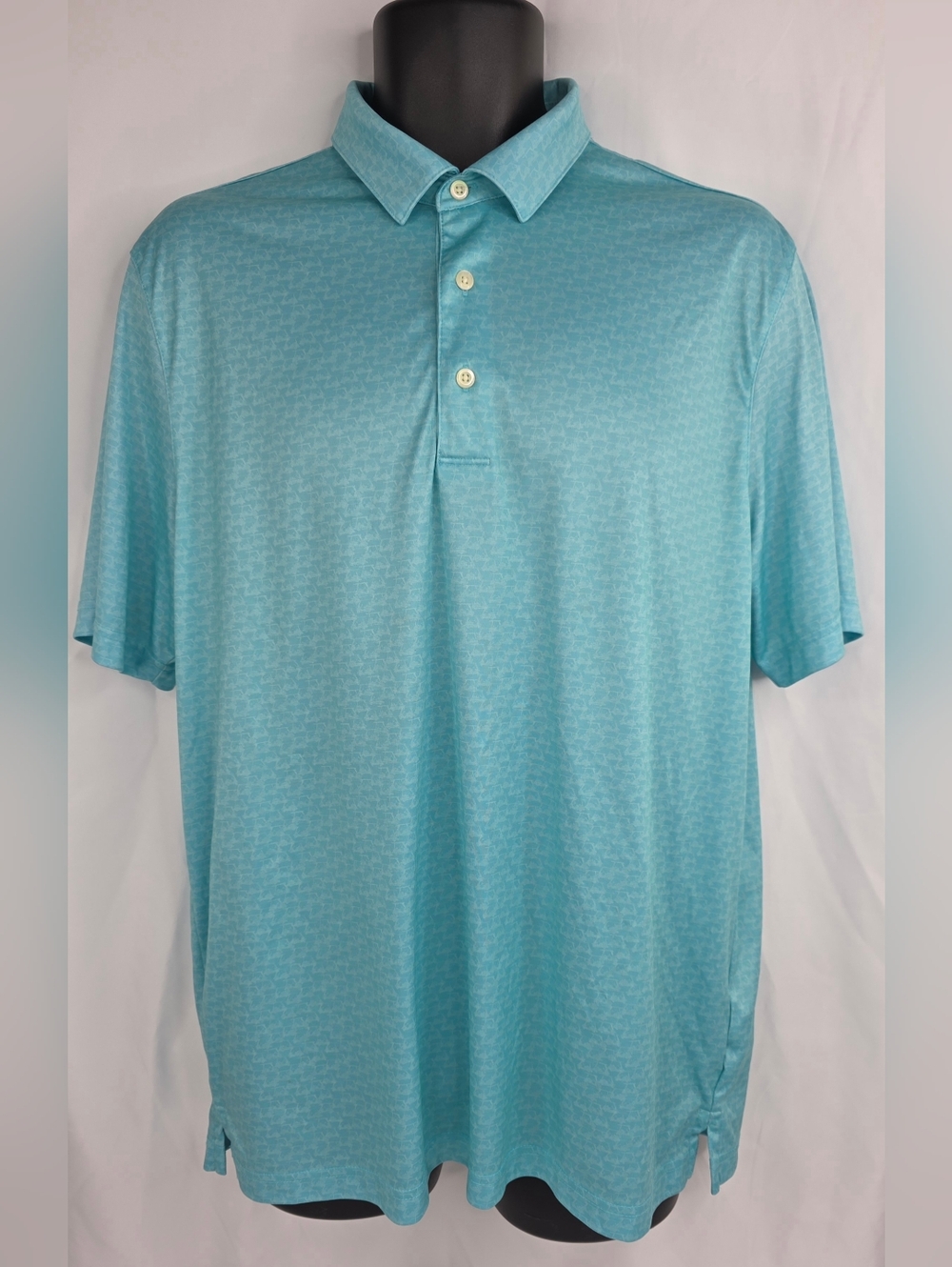 Greg Norman Men's ML75 Play Dry Performance Golf Polo Size Large Blue AR-3404